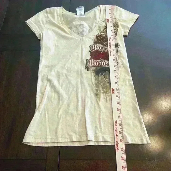 Ladies Harley Davidson Small T Shirt V Neck Chester’s HD Mesa AZ EUC - Picture 7 of 9
